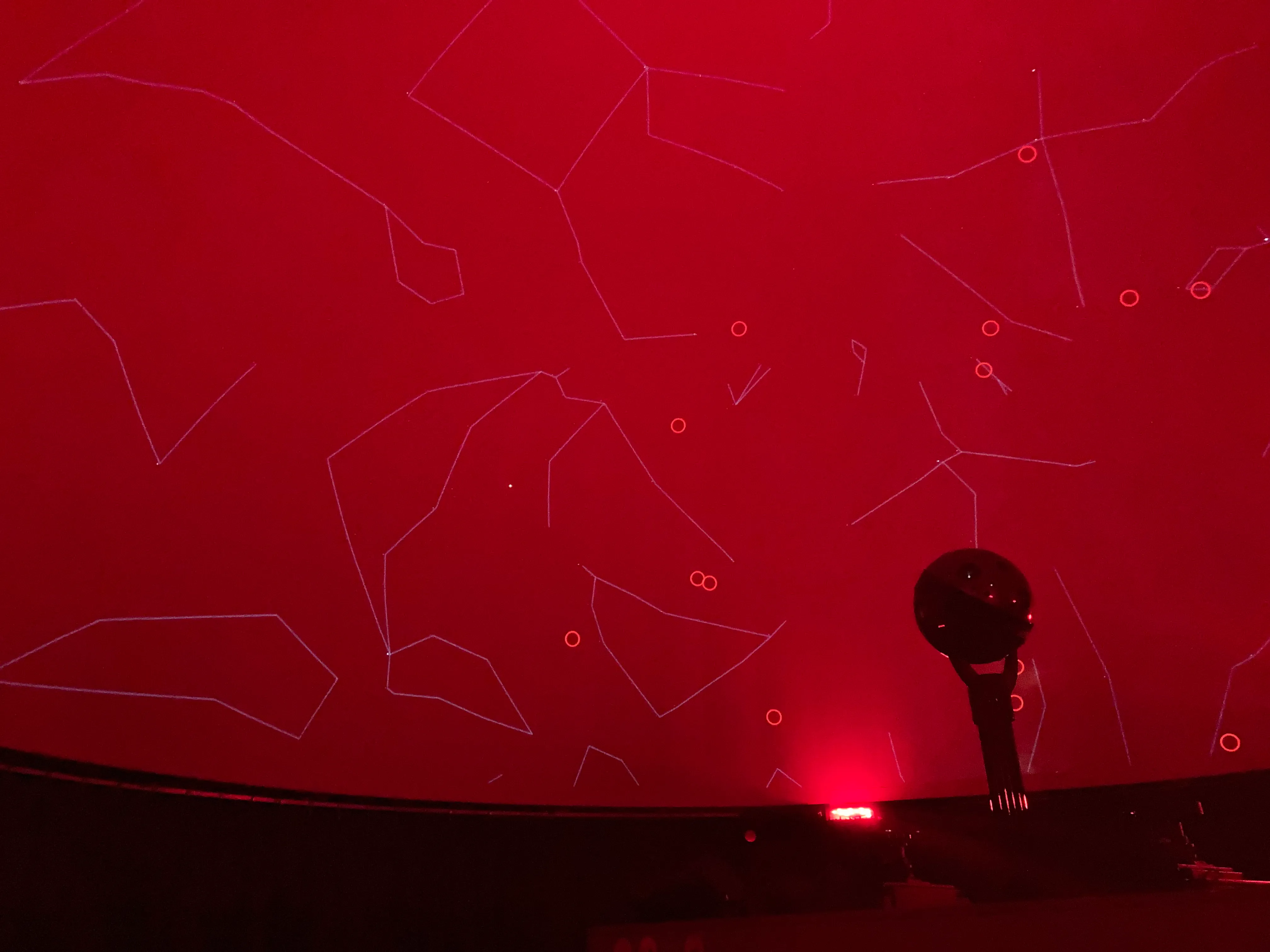 "プラネタリウムで行われた実習の様子"